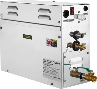 Produktbild von VEVOR Dampfgenerator für Dusche, Sauna & Home Spa, 304-Edelstahl, LED-Monitor 10x10x5 cm, Heizgerät 39,5x15,3x31,3 cm, Temperatur- & Zeitmonitor, Allseitiger Schutz, geräuscharm, ISO9001, manueller Abfluss