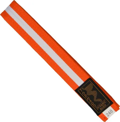 Produktbild von TEKKA BUDO Kampfsport Gürtel mit Mittelstreifen orange-weiß 280 cm 2-farbig - Budogürtel, Karate, Judo, Taekwondo, Ju-Jutsu