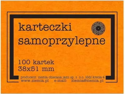 Zdjęcie produktu dla Karteczki samoprzylepne Fluo 38 x 51 mm 100 sztuk pomarańczowe