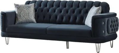 Produktbild von Villa Möbel Sofa Carlo Anthrazit 3-Sitzer Relax- und Bettfunktion, pflegeleichter Mikrofaser Samtstoff, inkl. Kissen