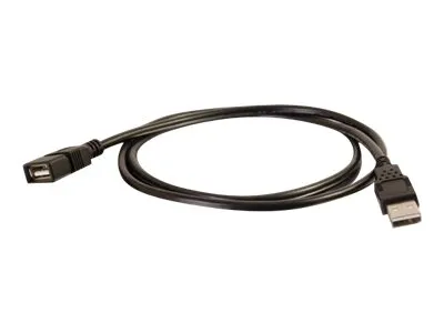 Produktbild von C2G 2M VERLÄNGERUNGSKABEL USB 2.0-A - SCHWARZ, 2 m, USB A, USB A, USB 2.0, Männlich/Weiblich, Schwarz