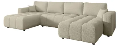 Produktbild von ZARA Wohnlandschaft U Form Ecksofa mit Schlaffunktion und Bettkasten Taupe