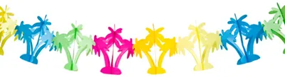 Produktbild von Bunte Palmen-Girlande aus Papier 4 m für Tropenparty - Einheitsgröße