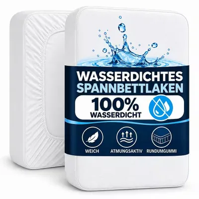 Produktbild von Komfortec Matratzenschoner wasserdicht, Rundumgummi, 140x200 cm, 1–2 Stück