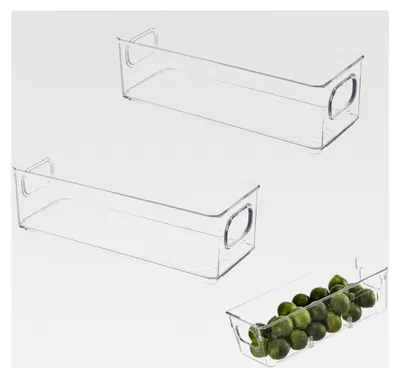 Produktbild von 2 Stück Kühlschrank Organizer, Hochwertige Aufbewahrungslösungen für Kühlschränke, Gefriertruhen und Schränke