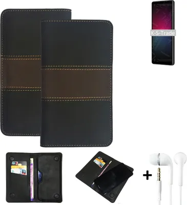 Produktbild von K-S-Trade Handyhülle + Kopfhörer kompatibel mit Sony Xperia 10 IV Schutzhülle Walletcase Bookstyle Tasche Schutz Case Hülle Wallet Cover