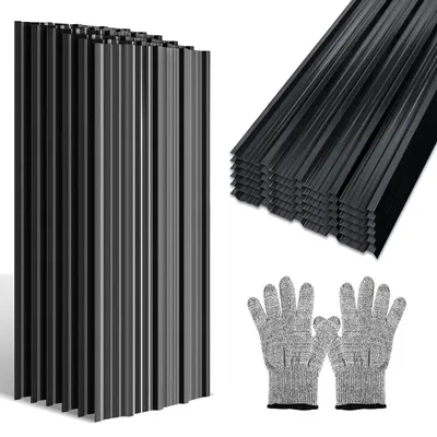 Produktbild von Ikodm 24x Trapezblech Metall Dachplatten für 14.24 m², Stahlblech Profilblech für Carports, Gerätehäuser und Dächer, Wellenprofil Dachblech - Anthrazit