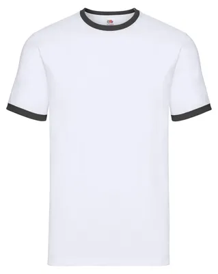 Immagine prodotto di Fruit of the Loom - Maglietta "Ringer" da uomo FK3029 (S) (bianco/nero)