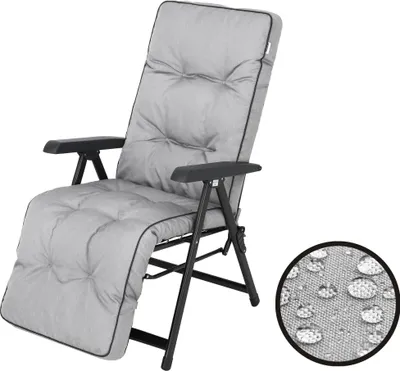 Produktbild von Bjird Liegenauflage Auflage für Gartenstuhl mit Fußstütze, Auflage für Gartenliege Liegestuhl mit mit Bindebänder und Gummi-Befestigungsbänder - 160 x 50 cm, Esche Ekolen