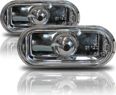 Produktbild von 2x Klarglas Seitenblinker Blinker Chrom Silber für VW Seat Skoda Ford