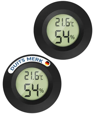 Produktbild von Mini Hygrometer und Thermometer digital, 2 Stück, 2-in-1 Messgerät für Innenräume