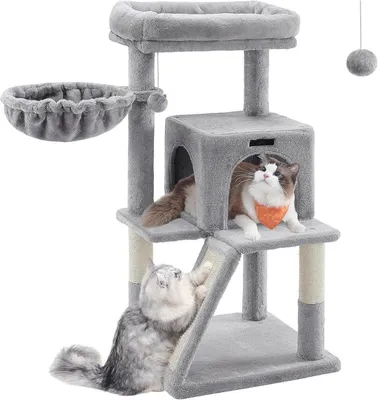 Produktbild von Kratzbaum für große Katzen – Kratzbaum – 48x48x96 cm – Hellgrau