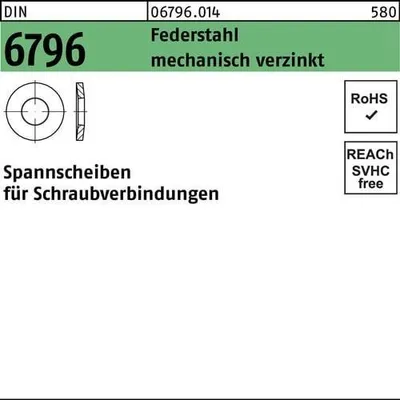 Produktbild von Reyher  Spannscheiben DIN 6796 FederSt. 5 mech Zn (2500 Stück)