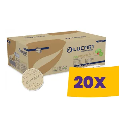 Produktbild von Lucart EcoNatural V2 umweltfreundliches gefaltetes Handtuch - 2-lagig, 190 Blatt (Karton - 20 Packungen)