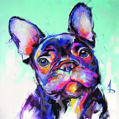 Produktbild von Leinwandbild - Motiv: Bunter Hund - 35 x 35cm