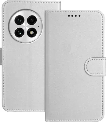 Productafbeelding van Hoesje voor de OnePlus 13 - Portemonneehoesje met afneembare koord - Phonesta Smooth Skin - Zilver