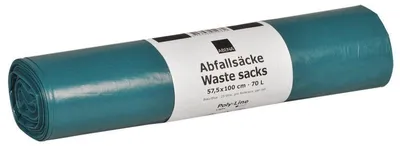 Produktbild von 10x Abfallsäcke 70 L, 575x1000 mm, 32 my LDPE, Blau  | 1 Stück