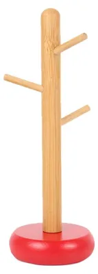 Produktbild von INF Bambus Tassenhalter 20cm x7cm x7cm Holz Organizer für Küche und Café Rot
