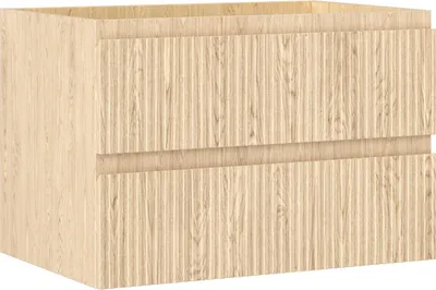 Produktbild von Mexen Rivel Badezimmerschrank für Waschbecken 70 cm, 2 Schubladen, geriffelt, Eiche - 91A20-07047-2-BFF81