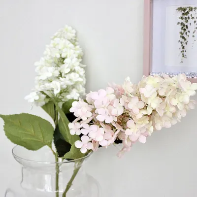 Produktbild von 12 x Hortensie Künstliche Kunstpflanzen Blumen Innendekoration Wohnzimmer Bad