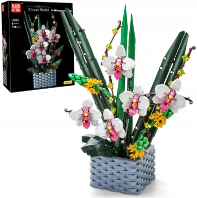 Zdjęcie produktu dla COIL play klocki konstrukcyjne, kwiaty z klocków, orchidea, zestaw klocków konstrukcyjnych, klocki konstrukcyjne, zestaw konstrukcyjny, Mould King 10025, kolekcja botaniczna, wystrój domu, 1158 szt.