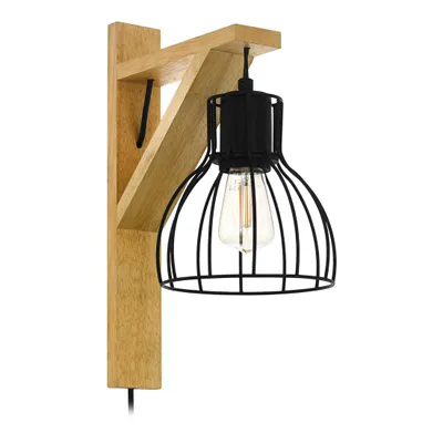 Zdjęcie produktu dla EGLO Rampside 1, natynkowa, 1 żarówka(i), E27, IP20, czarna, drewno