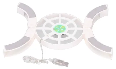 Image de DRS04 - Support de refroidissement pliable pour ordinateur portable avec base USB lumineuse (blanc)