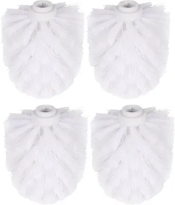 Imagen del producto de Juego de 4 cabezales de repuesto para cepillos de limpieza de inodoros, color blanco, de plástico