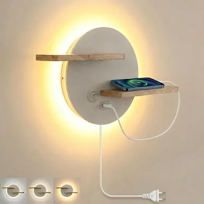 Obrázek produktu pro Stmívatelné LED nástěnné svítidlo s USB portem, vhodné jako lampička na čtení