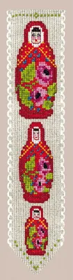 Produktbild von Lesezeichen-Set "Matryoshka" zum Sticken, "Le Bonheur des Dames", 5x20 cm