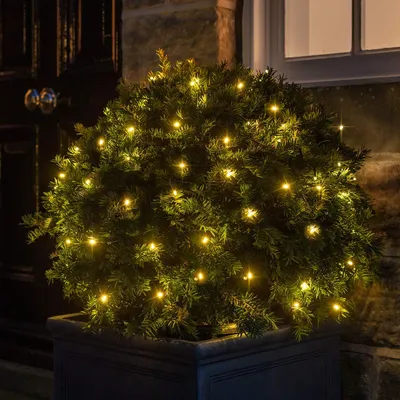 LED Lichterkette, warmweiß, 100 LEDs, 9,9 m, batteriebetrieben