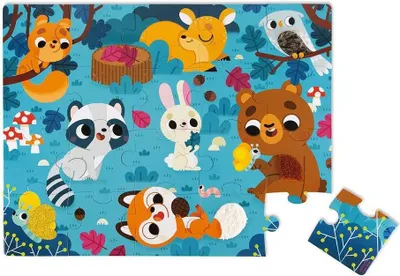 Zdjęcie produktu dla JANOD Puzzle dotykowe zwierzęta leśne 20 elementów