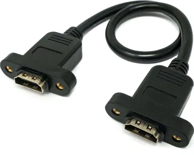 Produktbild von SYSTEM-S HDMI Kabel 30 cm 1.4 Buchse zu Buchse Schraube in Schwarz