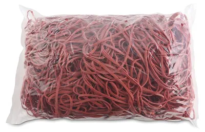 Immagine prodotto di ARTICOLI DA UFFICIO: Elastici. Diametro: 130 mm. Colore: Rosso. Peso: 1000 g - 1 kg