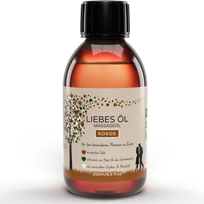 Produktbild von MakeLove Massageöl Liebesöl Kokos für Erotische Massage | Partnermassage | Tantra - 250ml
