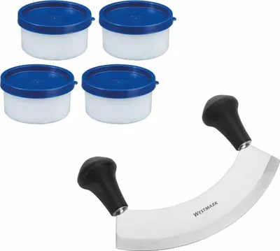 Produktbild von Set Wiegemesser + Kräuterdosen 0,1l, 5tlg.,1 x 12932270 Wiegemesser »Uno«, 1 Kli