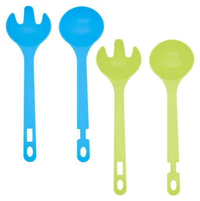 Produktbild von 2x Salatbesteck 2-tlg. Besteck Salatlöffel Salatgabel 28cm Kunststoff Besteck Zange