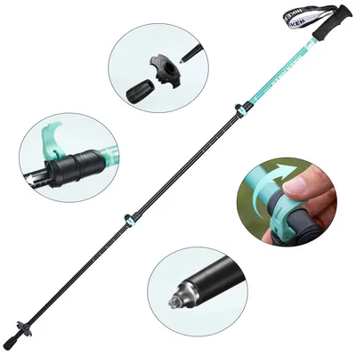 Produktbild von Wanderstöcke Teleskop,Trekking Stöcke,Mit Kind geeignet, Präzise Skala, EVA Griffverstellbar,51-100cm,Grün