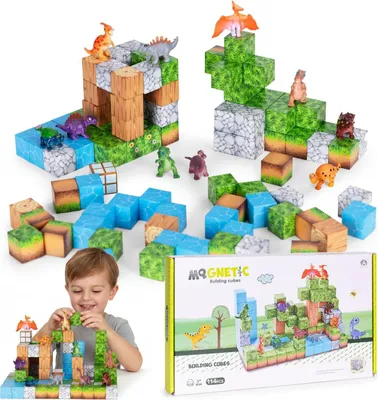 Produktbild von Magnetisches Dinosaurier-Bausteinset, 114 Teile