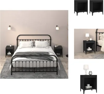 Image de vidaXL Tables de chevet 2 pcs. noir 40x35x50 cm - Tables de chevet