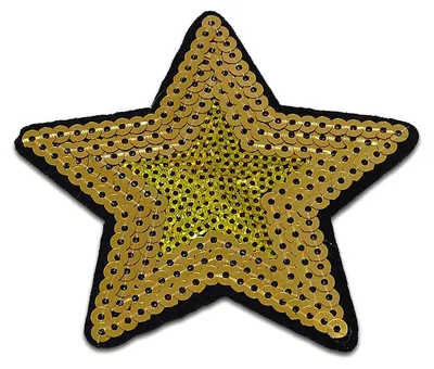 Produktbild von Stern Mit Pailletten - Aufnäher, Bügelbild, Aufbügler, Applikationen, Patches, Flicken, Zum Aufbügeln, Größe: 8,5 x 9,2 cm