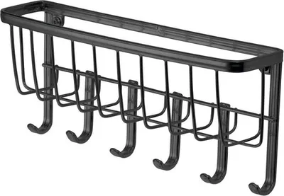 Produktbild von mDesign Schlüsselbrett Briefablage Wandmontage 6 Haken Metall Matt Schwarz