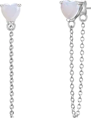 Produktbild von Glanzstücke München Ohrstecker Herz Sterling Silber Mondstein (synth.) 50083132
