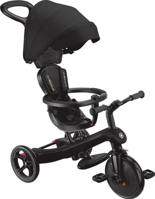Image de GLOBBER EXPLORER TRIKE 4 en 1 – poussette, tricycle et vélo sans pédales, 10/8,5 pouces, siège TPR, réglable en hauteur, noir