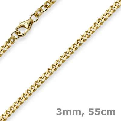 Produktbild von 3mm Panzerkette Kette Collier aus 585 Gold Gelbgold Goldkette 55cm Uni