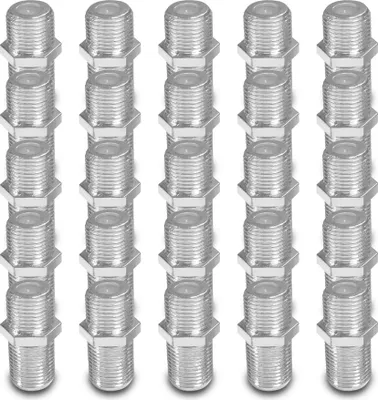 Produktbild von 25x ARLI F-Verbinder – F-Kupplung F-Buchse auf F-Buchse für Koaxialkabel & SAT Verlängerung F Verbinder