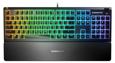 Produktbild von Steelseries Apex 3, Volle Größe (100%), Kabelgebunden, USB, RGB-LED, Schwarz
