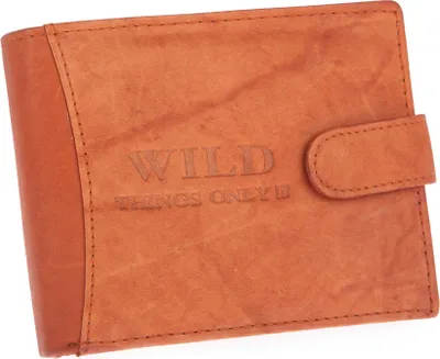 Produktbild von WILD Things Only Herren Geldbörse Echtleder Querformat Druckknopf Reißverschluss Cognacbraun