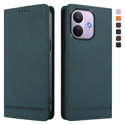 Produktbild von Hülle für Xiaomi Redmi Note 17 Pro 5G, Retro Kunstleder Ständer Klapphülle mit Kartenfächer und Magnetische Grün