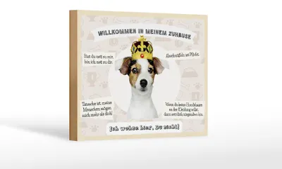 Produktbild von Holzschild Spruch 18x12 cm Tiere Hund willkommen wohne hier